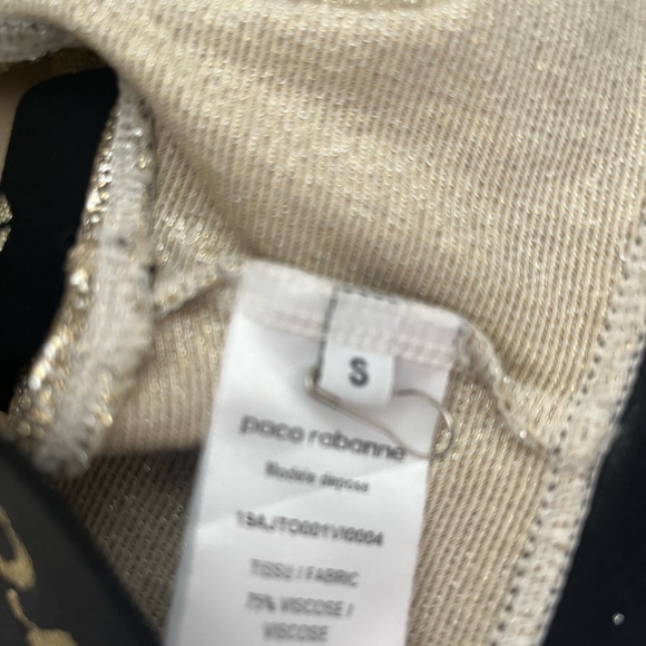 Paco Rabanne 2 piece top and biker shorts, Gold metallic - Picture 3 of 4